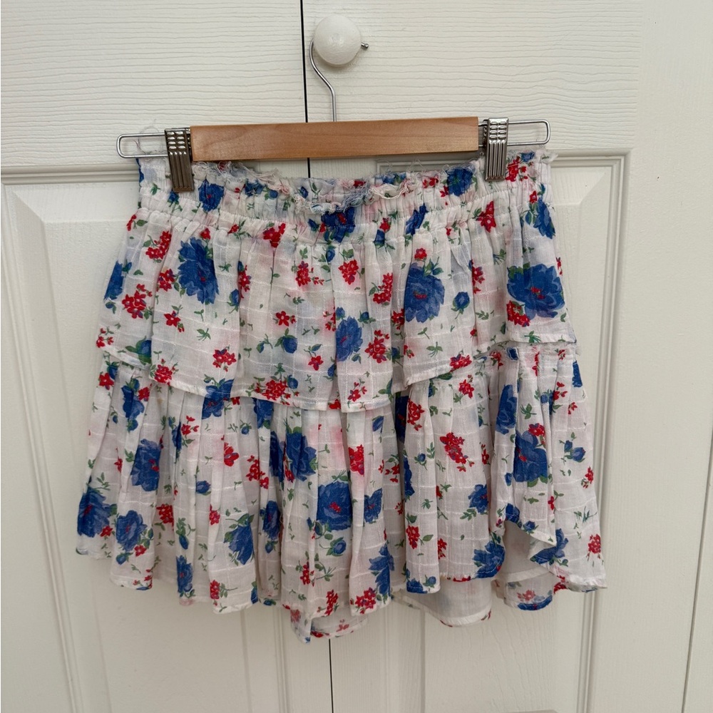 LoveShakeFancy Floral Blue and Red Skirt